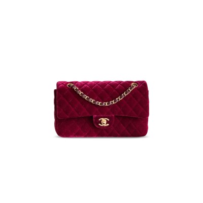 CHANEL MEDIUM CLASSIC HANDBAG VELVET A01112 (25*16*7cm)